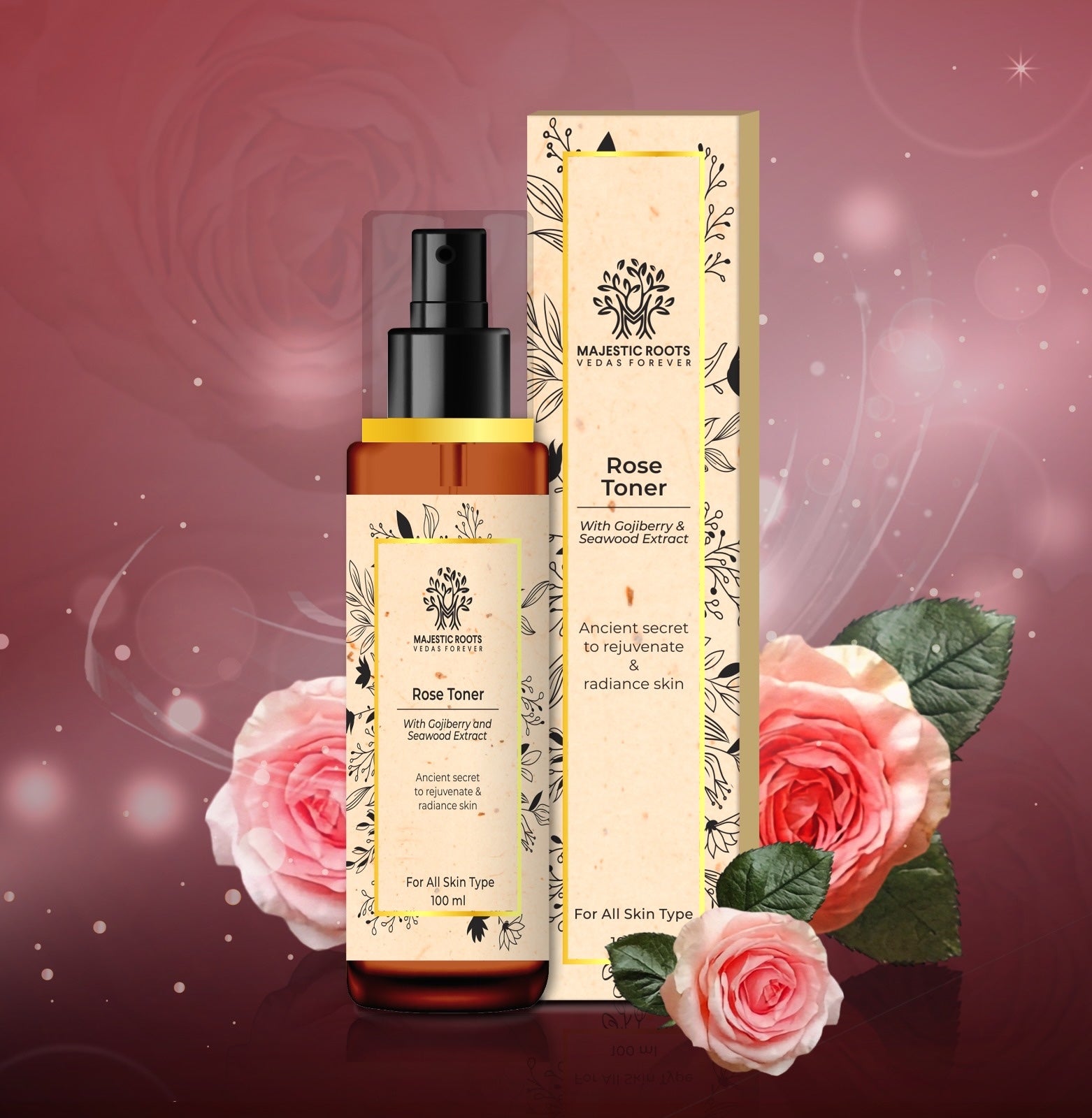 Natural Rose Toner with Goji Berry and Seaweed Extract