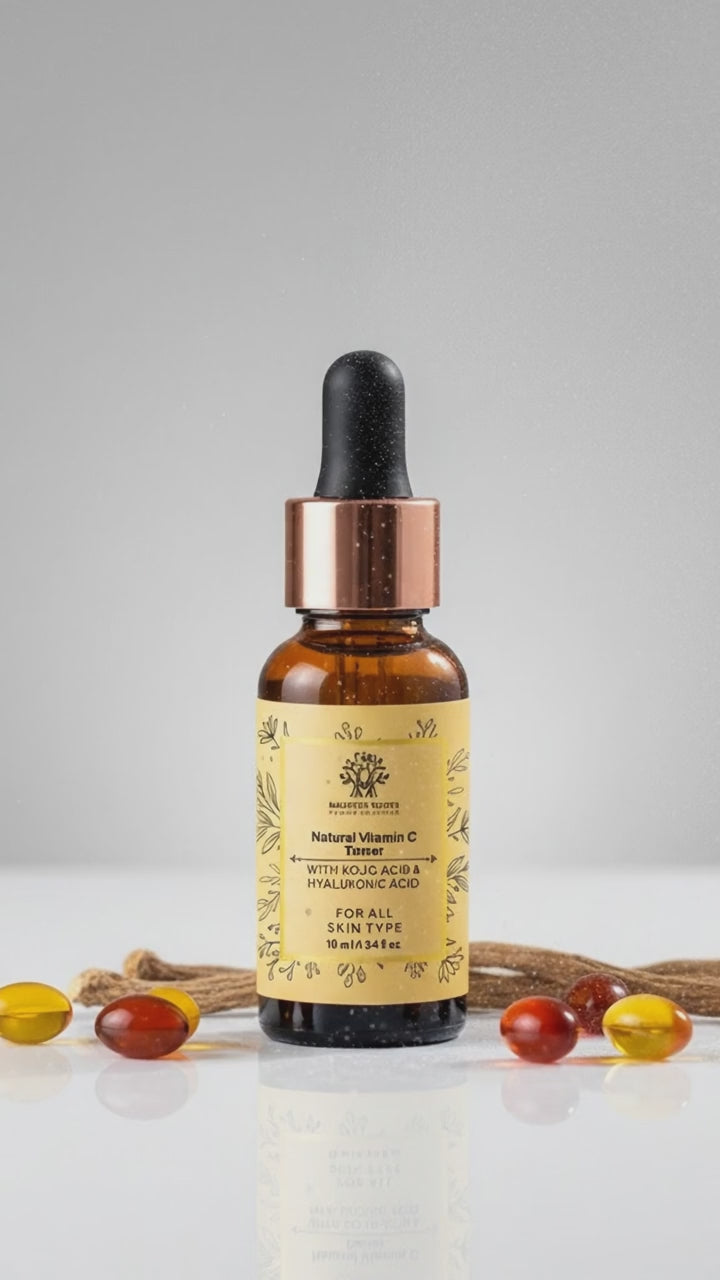 Natural Vitamin C Face Serum with Kojic & Hyaluronic Acid